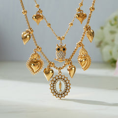 Ornate Charm Pendant Necklace