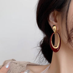 Marielle Statement Enamel Oval Stud Earrings