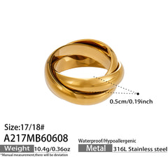 Interlocking Triple-Band Stainless Steel Ring