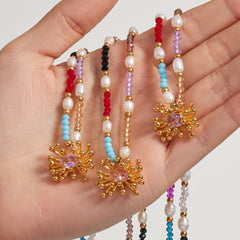 18K Gold-Plated Pearl-Look Flower Beaded Necklace
