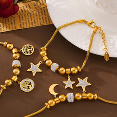 Celestial Charm Snake Chain Bracelet