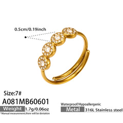 18K Gold-Plated Cubic Zirconia Five-Stone Ring