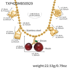 18K Gold-Plated Cherry Charm Jewelry Separates