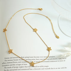 18K Gold-Plated Star Cubic Zirconia Necklace or Bracelet
