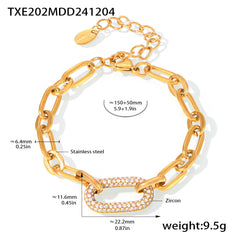 Cubic Zirconia Open Link Necklace and Bracelet
