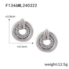 Stone-Accent Circular Drop Earrings