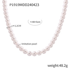 Pearl-Look Round Bead Necklace