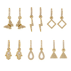 Cubic Zirconia Geometric Drop Earrings