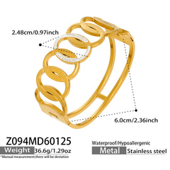 Openwork & Textured Stainless Steel Statement Cuffs