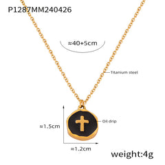 Textured Heart and Enamel Cross Pendant Necklaces