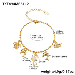 18K Gold-Plated Ocean Charm Jewelry