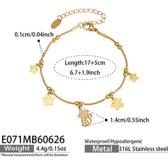 18K Gold-Plated Paw Charm or Cubic Zirconia Bracelet
