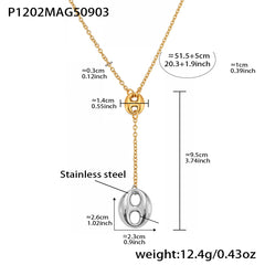 Polished Bean-Link Y-Lariat Necklace