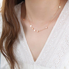 Layered Star Charm Chain Necklace