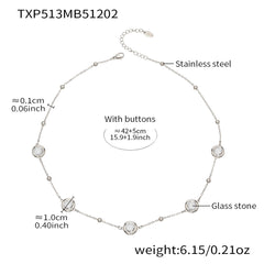 Faceted Round Glass Stone Necklace, Bracelet & Earrings
