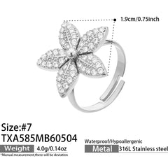 Flower Cubic Zirconia Necklace, Bracelet, Earrings & Ring