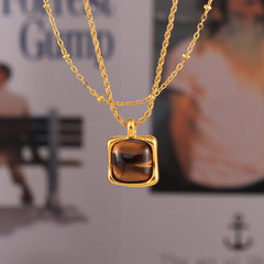 Tiger Eye Pendant and Layering Chain Designs