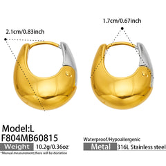 Polished U-Shaped 316L Stainless Steel Earrings