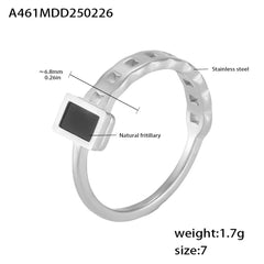 Dark Shell Rectangle Accent Ring