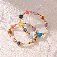 Multicolor Natural Stone Beaded Bracelet