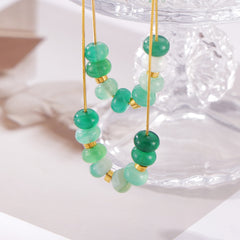 Green Agate Bead Snake Chain Necklace