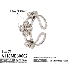 18K Gold-Plated Color Cubic Zirconia Clover Ring