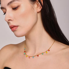 Faceted Crystal Charm Necklace