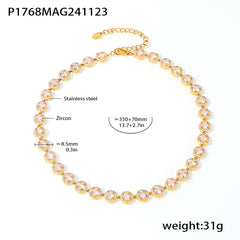Heart & Round Cubic Zirconia Necklace & Bracelet