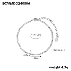 Geometric Link Stainless Steel Necklace & Bracelet