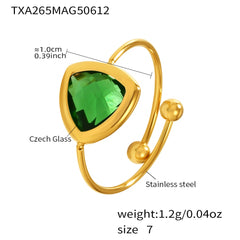 Round Glass Open Ring