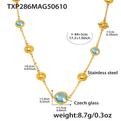 Faceted Glass Round Station Necklace