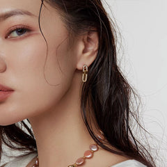 Nadine Vintage-Inspired Mother-of-Pearl Hoop Earrings