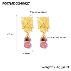 Natural Stone Bead Drop Earring Designs