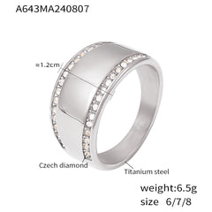 18K Gold-Plated Sparkling Border Band Ring