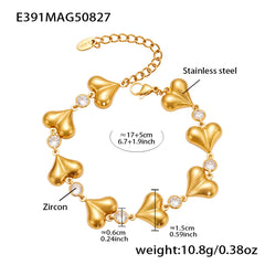 Cubic Zirconia Teardrop & Heart Bracelets