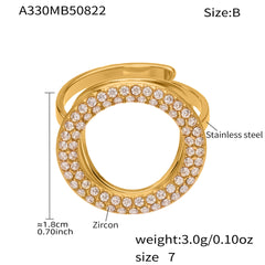 Cubic Zirconia Geometric Open Ring