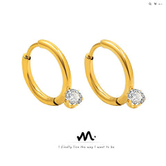 Cubic Zirconia Accent Hoop Earrings