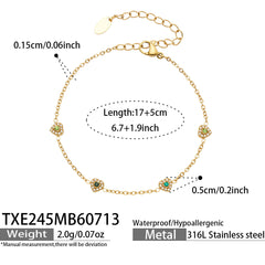 18K Gold-Plated Color Heart Cubic Zirconia Jewelry