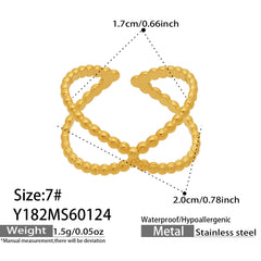 Gold-Tone Geometric Open Ring Designs