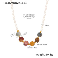 Freshwater Pearl & Natural Stone Necklace