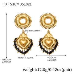 18K Gold-Plated Crown Heart Charm Jewelry