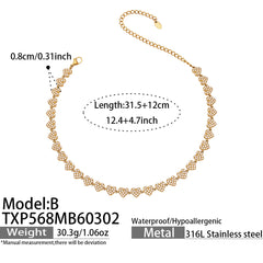 Cubic Zirconia Teardrop or Heart Necklace, Bracelet or Earrings