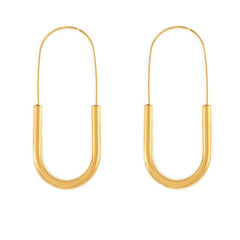 18K Gold-Plated Paperclip-Shape Drop Earrings