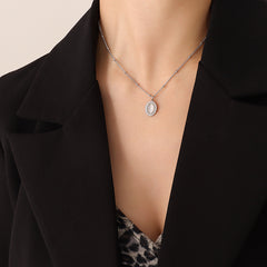 Oval Stone-Look Necklace or Earrings
