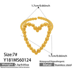 Gold-Tone Geometric Open Ring Designs