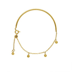 Polished Bead and Chain Fringe Bracelet