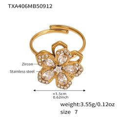 Spinning Flower Cubic Zirconia Jewelry Separates
