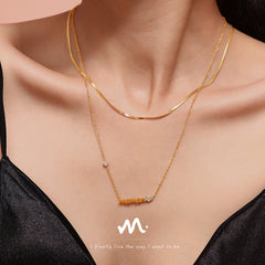 Lettering Pendant Layering Necklace