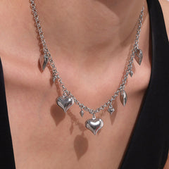 Heart Charm Stainless Steel Necklaces