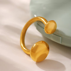 18K Gold-Plated Round Disc Open Ring